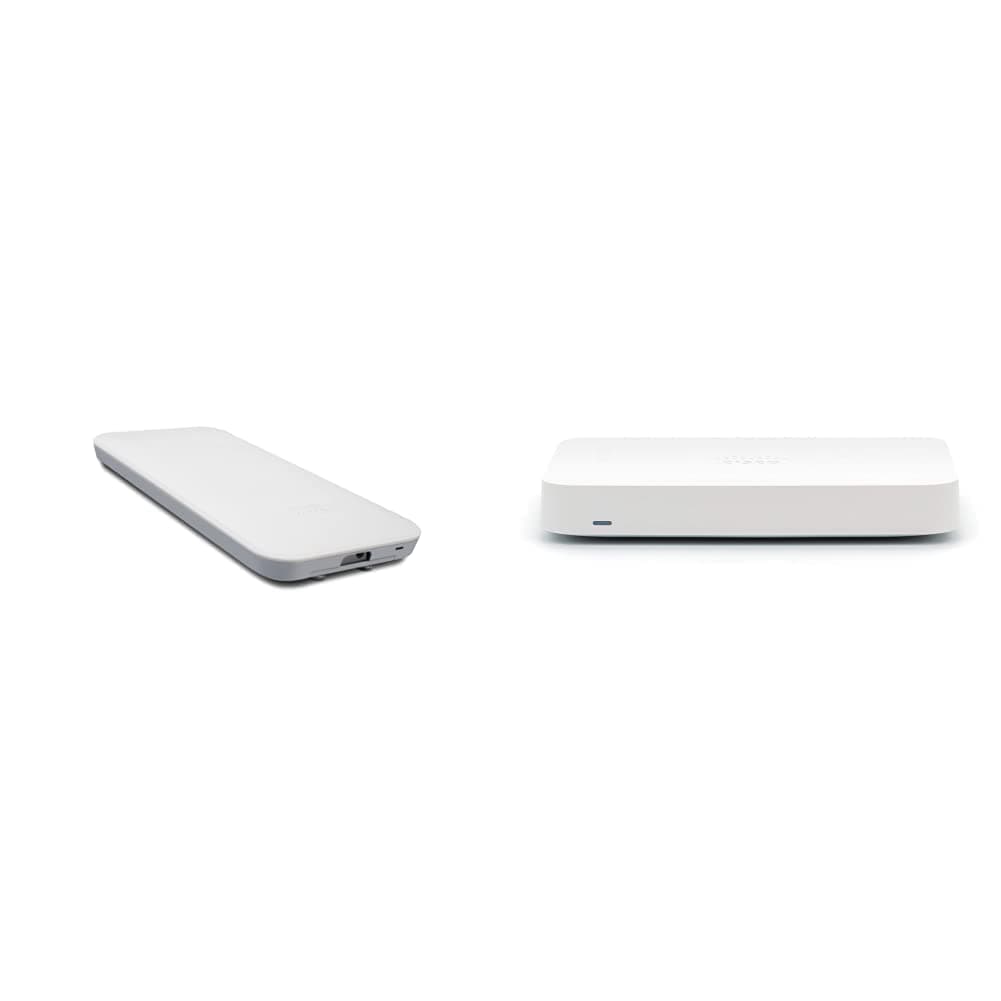 Cisco Meraki Go Outdoor WiFi 6 Access Point | Cloud Managed | PoE | [GR62-HW-US] & Meraki Go Router Firewall | Cloud Managed | 5 Ports | Cisco [GX20-HW-US]