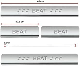 Door Sill/Foot Step Stainless Steel Plates with Chevorolet Beat (Set of 4 Pcs)