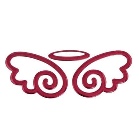 3D Chrome Car Emblem Sticker Decal Badge Kit - Choice of Designs (Angel Wings 2 Red)