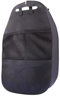 HCMAX 2 Pack Kick Mat Car Seat Back Protector Waterproof Easy to Clean Multifunctional Organizer Storage Bag Travel Accessory PU Leather Black