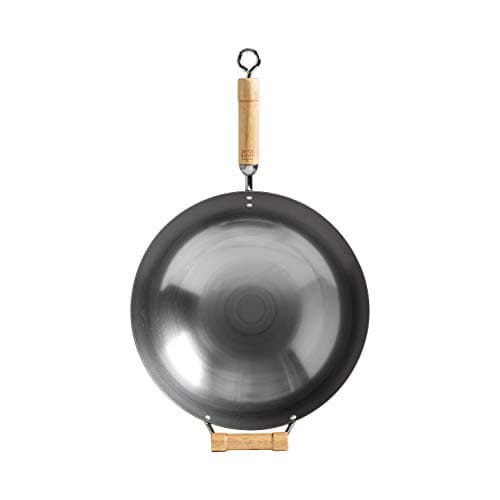 Joyce Chen 20-1140, Pro-Chef Round Bottom Wok with Wood Handles, 14-inch