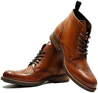hx london Leather Brogue Boot (Lace-up)