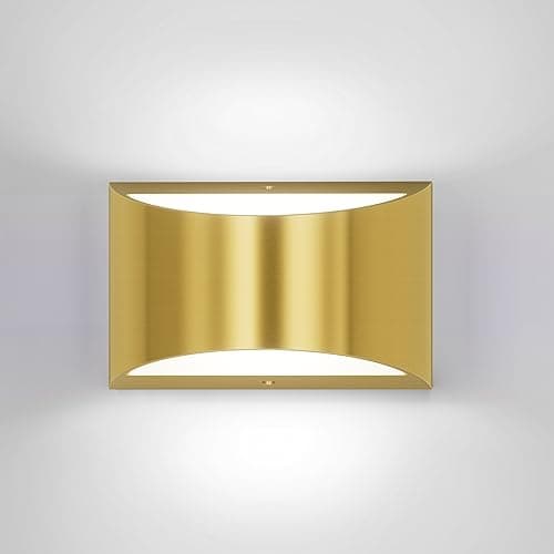 Aipsun Brushed Brass Wall Sconce Indoor Wall Lights Hardwired 1 Pack Up and Down Wall Mount Light for Living Room Bedroom Hallway Corridor Conservatory Cool White 6000K(with G9 Bulbs)