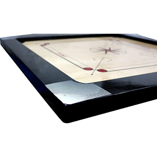 KOXTONS - Carrom Board 36 INCH Full Size Cut Pocket with 3" Border & (Super) with STRICKER & Accessories and Vista 14 INCH Chess Conquer Gift Set
