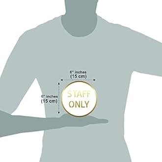 STAFF ONLY Sign/Sticker-Premium White Mirror Gold Acrylic Signage.Ensures restricted access. Self-Adhesive Tape(3M). Designed for offices,Hospital,Hotel,College and commercial areas