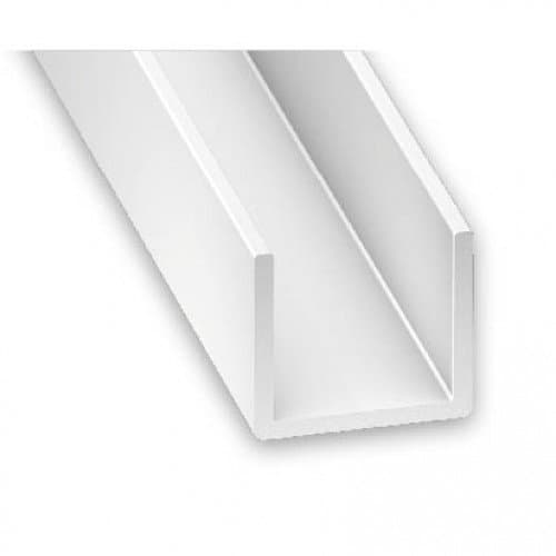PVC Plastic U Channel (White) - 22mm x 9.5mm x 2.5mm x 1m