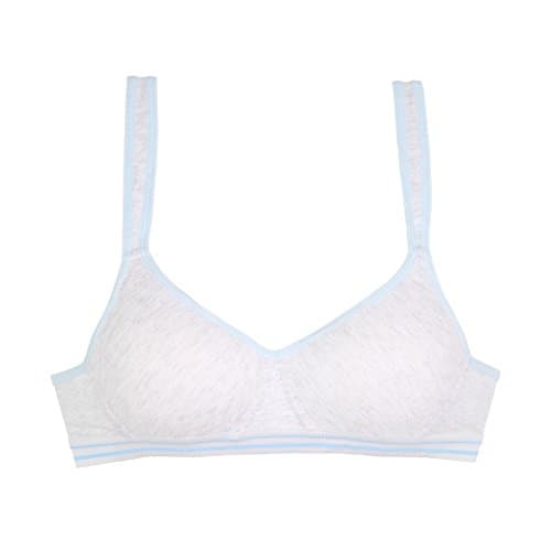 Jeteway Big Girls' 7-16 Slim Softi Cup Hasp Small Vest Design Wireless Bra Size 34 blue