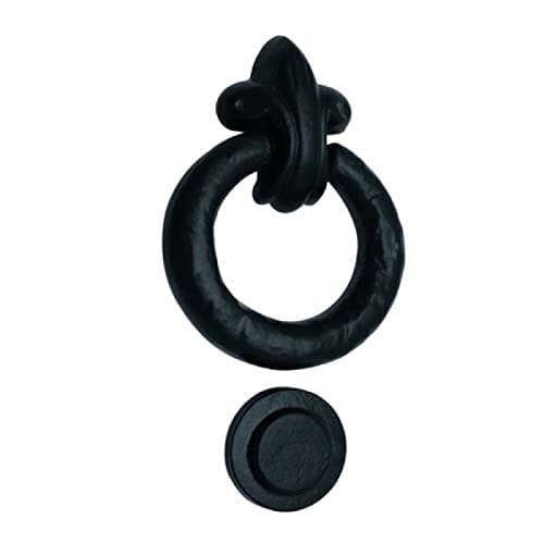 Adonai Hardware"Molid" Antique Heavy Duty Cast Iron Front Entry Sturdy Stylish Ring Door Knockers (Matte Black) for Vintage Wooden Barn Shed Doors, Gates, Fences, Furniture and Farmhouse