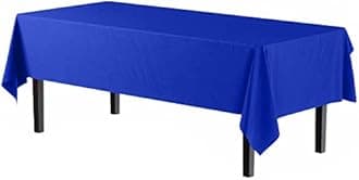 12-Pack Premium Plastic Tablecloth 54in. x 108in. Rectangle Table Cover - Dark Blue