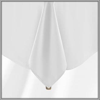 Premium Polyester Rectangle Tablecloth - for Wedding Restaurant or Banquet - Multiple Colors/Sizes White/90" x 132" AD