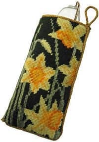 Cleopatras needle Daffodils Dark Tapestry Glasses Case Kit
