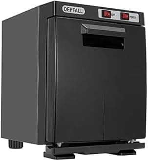 DEPFALL Mini Hot Towel Warmer, 5L Small Hot Towels Cabinet, 2-in-1 Spa Towel Warmers for Facials, Bathroom, Barber, Salon, Esthetician, Beauty, Upgrade Fast Heating Aluminum Interior, Black