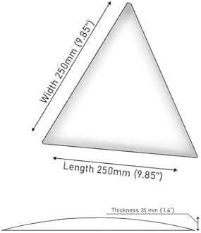 ua acoustics Upholstered Decorative Wall Panels Velvet Headboard Padding | Cushioned Planks | Padded Decor Collision Avoidance | Acoustic Soundproofing Treatment | (Beige, 4x Triangle (25x25cm))