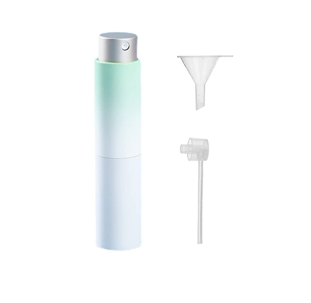 8 ml Gradient Green Mini Travel Perfume Refillable Bottle Spray Empty Atomizer with Perfume Extractor Pump,Funnel