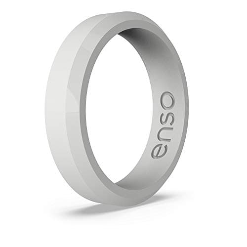 Enso RingsBevel Thin Silicone Wedding Ring – Hypoallergenic Unisex Stackable Wedding Band – Comfortable Minimalist Band – 5.08mm Wide, 2.16mm Thick