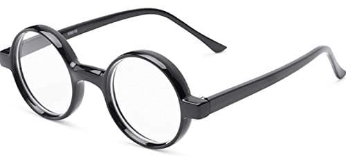 The Cambridge Iris Style Round Reading Glasses, Totally Round +2.75 Black (Carrying Case Included)