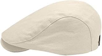 ZLYC Men Cotton Flat Cap Lightweight Ivy Irish Cabbie Driving Hat Summer Newsboy Hats
