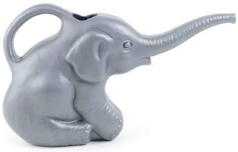 Elephant Watering Can, 2 qts, Novelty Indoor Decorative and Functional Watering Can (63182) 0.5 Gallons, Gray