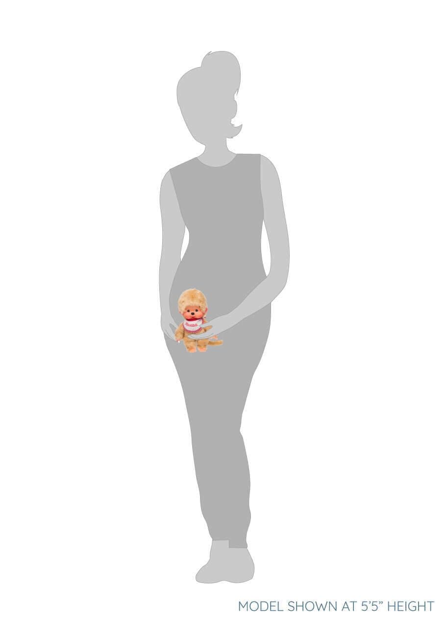 Monchhichi Sekiguchi Beige Boy with Bib - Red/White