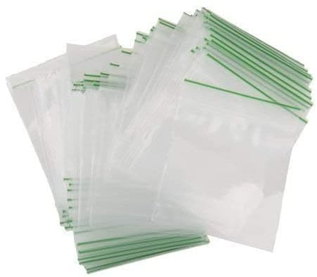 100 Grip Seal Bags | Reusable Strong Zip Lock | Small Clear Resealable Plastic Bags | Polythene Packaging for Food Storage, Jewellery - by FOGG Supplies (30 x 30)