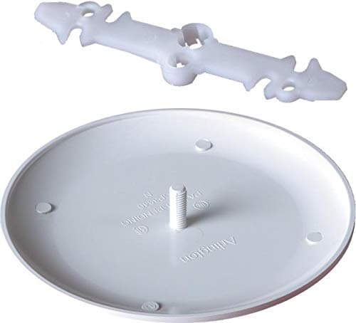 ArlingtonINDUSTRIES CP3540 MOUNTING SCREWS are INVISIBLE ON The CEILING, TWO #8-32 X 3/4 INCH SCREWS and ONE MOUNTING BRACKET INCLUDED, PAINTABLE, NON-METALLIC, CEILING BOX COVER