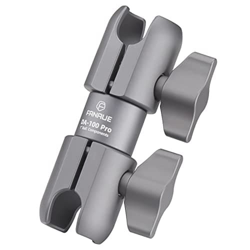 FANAUE DA-100PRO Composite Double Socket Swivel Arm - 3.7" Length, Aluminum Construction, Compatible with RAM Mounts B Size 1" Ball Components