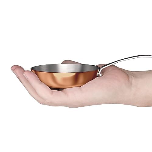 Macevia Mini Sauce Pan, Stainless Steel Small Pot with Handle, Multipurpose Use for Home or Restaurant (0.12 Quart/4")