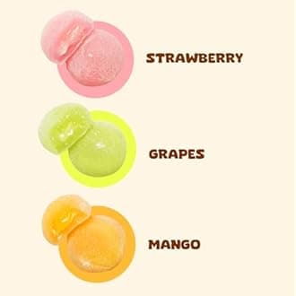 Japanese Mochi Fruit Rice Cakes Daifuku Sweet Dessert 19.3 Oz - 3 Variety Packs Strawberry Mango Grape Mochi Snack Bites Asian Snacks