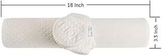 Comfort Memory Foam Neck Roll and Cervical Bolster Round Pillow with Removable Washable Soft Cover for Spine and Neck Back Lumbar Leg Vertebra Support (18"x3.5" Pillow Firm)