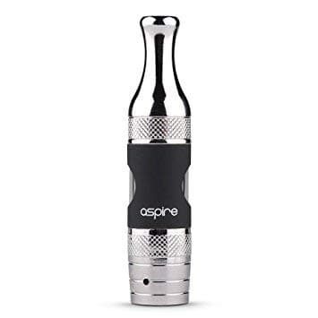 Genuine Aspire ETS BVC Glass Clearomizer Atomizer Wickless tank 1.8 ohm coil head fitted (3-5V) - TPD Compliant Tanks (Black)