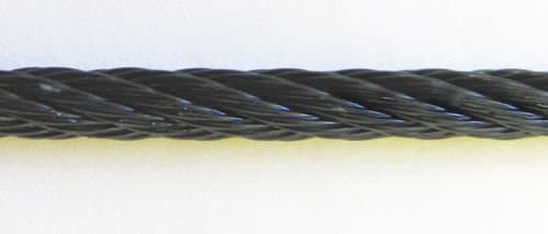 1/4 inch 250 ft Coil Black Powder Coated Galvanized Wire Rope Cable 7x19