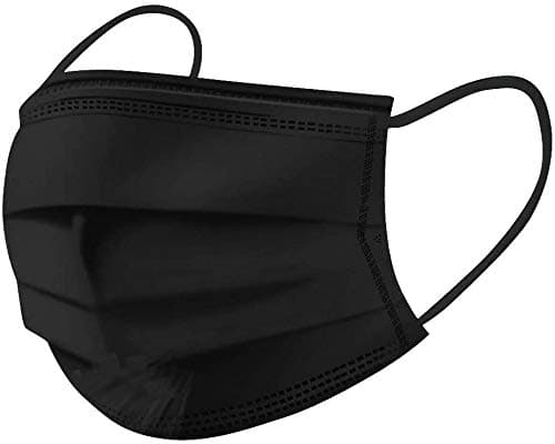 50 pcs Disposable three Layer Face Protection Surgical Hygiene Dental Dust Smog Cleaning (Black Color)