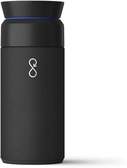 Brew Flask 350ml | Insulated Travel Flask for Hot & Cold Drinks | Recycled Stainless Steel | Sustainable, Eco Friendly Gift (Obsidian Black)