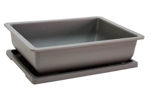 Bonsai Tree Plastic Training Pot and Matching Tray in Grey - 24cm x 17cm x 7cm