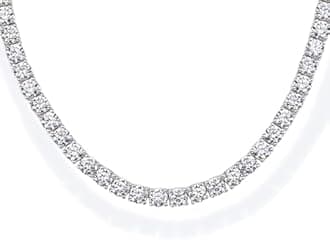 PAVOI 14K Gold Plated 3mm Simulated Diamond Tennis Necklace for Women | Tennis Chain | Chunky Long Gold Necklace for Women| Sizes 15" and 18"