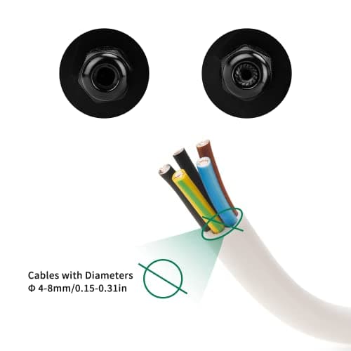 ABS IP67 Waterproof Dustproof Electrical Junction Box, with 15A 600V Barrier Terminal Cable Connector, 1IN/1Out Power Junction Box（2.48 * 2.28 * 1.37in）