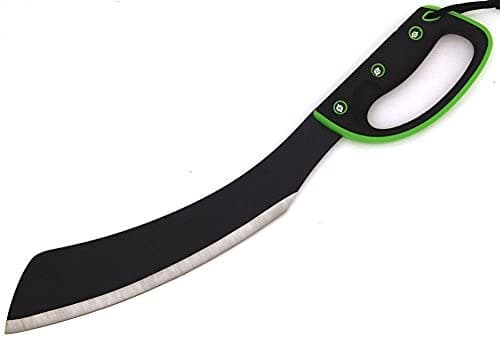 Full-Tang Machete – Heavy Duty Fixed Blade Survival Tool with Reinforced Nylon Sheath for Camping, Hunting, and Bushcraft (Black & Green)