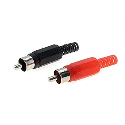 ESPtronics RCA Male Audio Video Connector Pair for Stereo Cable AV Jack Adapter - Red Black Speaker Connector