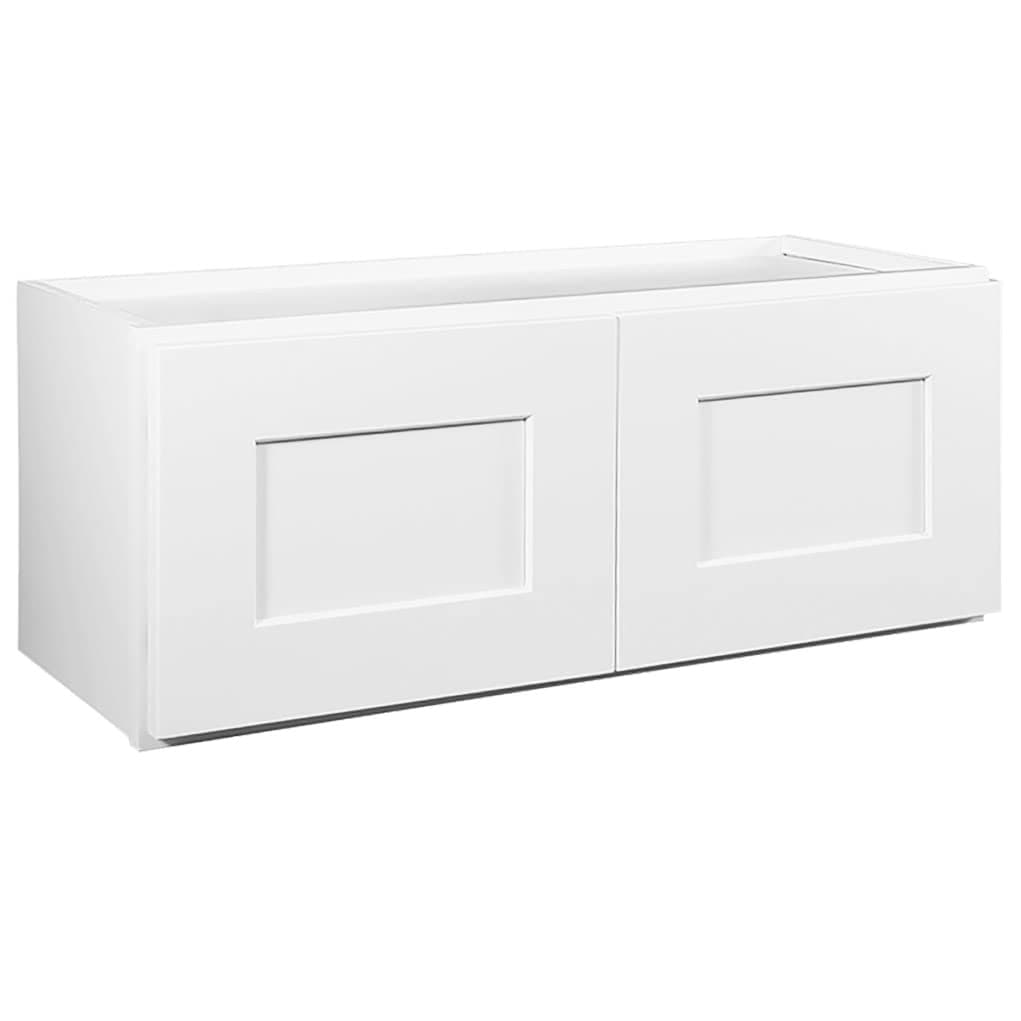 Design House Brookings Shaker Bridge Wall Kitchen Cabinet W3012, 30 W x 12 D x 12 H, Painted White, Solid Wood, Ready to Assemble, 561621