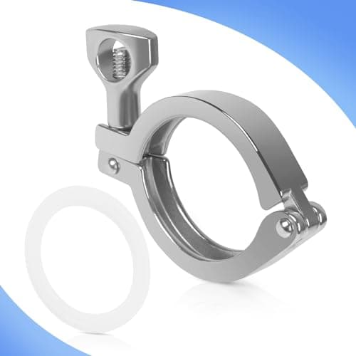 Single Pin Tri Clamp 5 Pcs Heavy Duty Ferrule TC 2 Inch Stainless Steel 304 with Silicone Gaskets