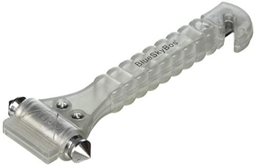 BlueSkyBos Value 2 Pack - Glow in The Dark Emergency Escape Tool Auto Car Window Glass Hammer Breaker and Seat Belt Cutter Escape 2-in-1 Tool (2-in-1 Twin Glow, Light Gray)