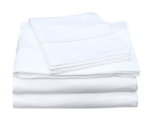 ONE PARK LINENS | 100% Organic Cotton Sheet Set | GOTS Certified – Eco Friendly | 400 TC - 4 Piece Set | Incredibly Soft and Luxurious Sateen Weave | 16” Deep Mattress Pockets | Queen - White
