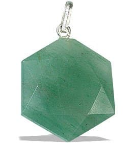 Light Green Aventurine Hexagon Pendant