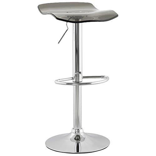 Clear Seat Designer Bar Stool Plexiglass 'Leo' Smoky Grey
