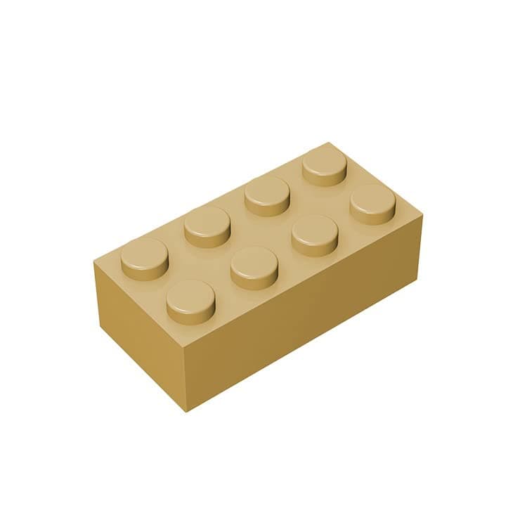 Classic Bulk Brick Block 2x4, 100 Piece Building Brick Apricot Yellow, Compatible with Lego Parts and Pieces 3001, Creative Play Set - Compatible with Major Brands(Colour:Apricot Yellow)