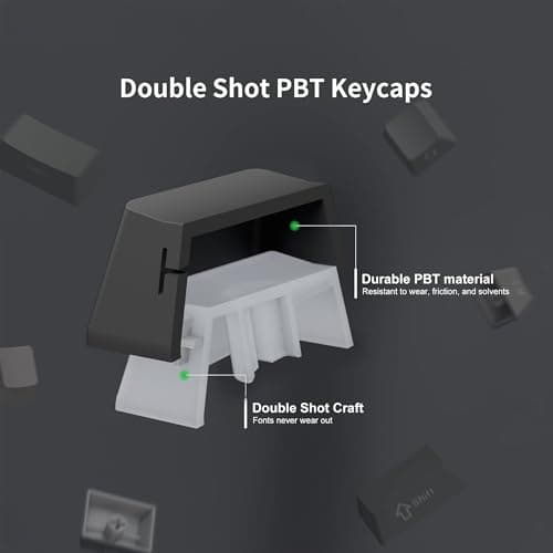 SDYZ Double Shot PBT Keycap Set with Side Shine Through Character, for Mechanical Keyboards, Full 131 Key Set, OEM Profile - Gradient Gray, Black With USB Connection