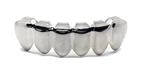 Bling Bling Grillz Plain Silver Plated Top Row Hiphop Bling Bling Grillz