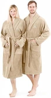 KHALPERA Aristocrat Custom Embroidered 100% Turkish Cotton Bathrobe –Personalized Robe, Soft Terry Cloth Unisex Bathrobe