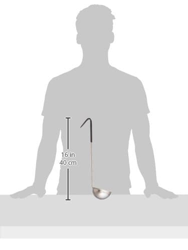 Winco Stainless Steel Ladle with Black Handle, 6-Ounce, Medium