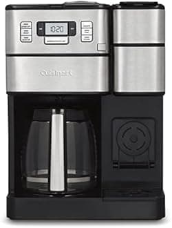 Cuisinart SS-GB1 Coffee Center Grind and Brew Plus, Built-in Coffee Grinder, Coffeemaker and Single-Serve Brewer with 6oz, 8oz and 10oz Serving Size, Black/Silver
